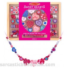 Melissa & Doug Wooden 'Sweet Hearts' Bead Accessory Creation Set + FREE Scratch Art Mini-Pad Bundle [41751] B00SI6H3T4